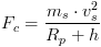 100dpi F=frac{m_scdot v_s^{2}}{R_p+h}