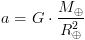 100dpi a=Gcdot frac{m_2}{d^{2}}